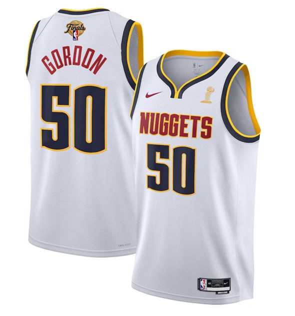 Mens Denver Nuggets #50 Aaron Gordon White 2023 Finals Association Edition Stitched Basketball Jersey->denver nuggets->NBA Jersey